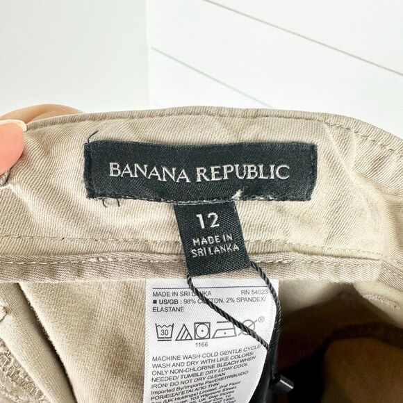 Banana Republic Slim Utility Pant Size 12 NWT Khaki Ankle Zip - Picture 5 of 7